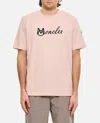 Moncler Cotton T-shirt With Embroidered Varsity Logo In Multicolor