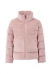 Moncler Pink Marth Down Jacket For Girl With Logo In Pink