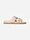 Moncler Women Mon Summer Leather Sandals With Nylon Details