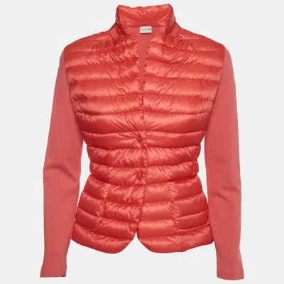 Pre-owned Moncler Pink Nylon Long Sleeve Down Jacket M