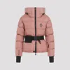 Moncler Bouquetin Belted Nylon Down Jacket In Light Pink