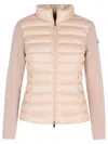 Moncler Two-material Cardigan In Pink