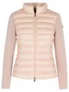Moncler Two-material Cardigan In Pink