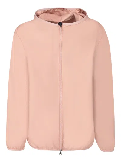 Moncler Pink Polyester Windbreaker In Rosa