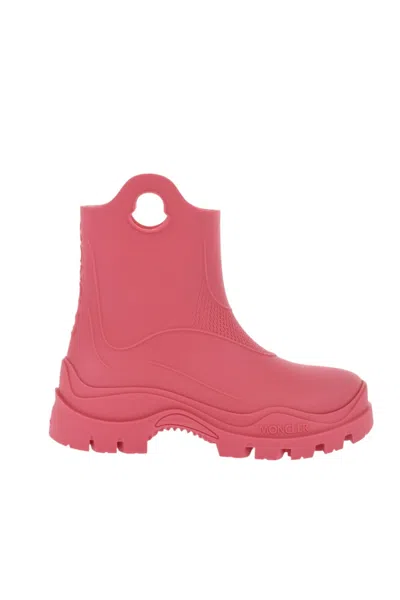 Moncler Pink Rubber Ankle Boots