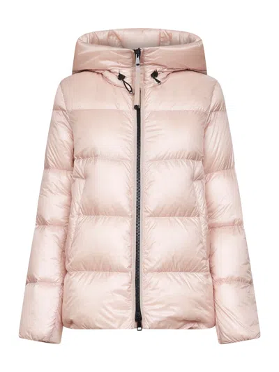 Moncler Pink Serittes Short Hooded Down Jacket