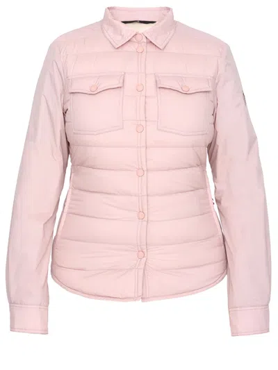 Moncler Pink Short Down Jacket For Women With Down Filling