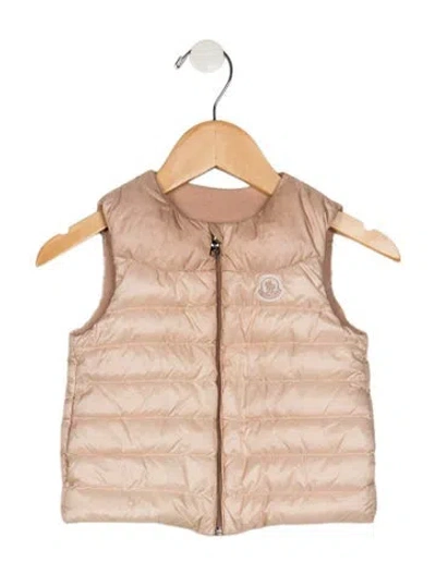 Pre-owned Moncler Babies' Pink Sleeveless Down Vest With Zip Closure