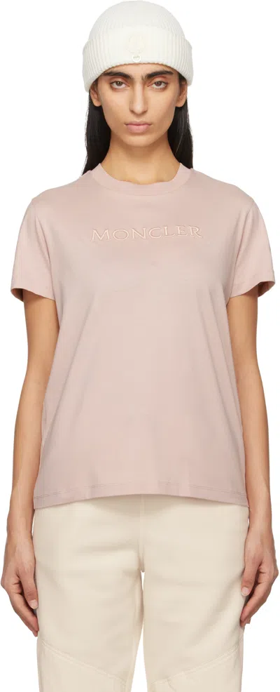 Moncler Pink Ss T-shirt In 529 Pink