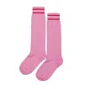 Moncler Pink Stripe Knee-high Socks In Pink