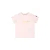 Moncler Pink T-shirt For Baby Girl With Logo In Pink