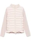 Moncler Women Padded Wool Zip-up Cardigan In Peach