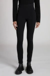 Moncler Grenoble Black Leggings With Zipped Pocket In Stretch Polyamide Woman In Black