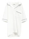Moncler Piped-trim Polo Shirt In White