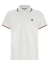 Moncler White Cotton Short-sleeved Polo T-shirt In White