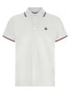 Moncler Piqué Cotton Polo Shirt In White