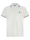 Moncler Cotton Polo Shirt With Logo In White