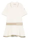 Moncler Logo-waistband Stretch-cotton Polo Dress 4-14 In Nude & Neutrals