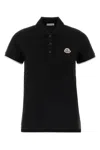 Moncler Logo Patch Polo T-shirt In Black