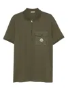 Moncler Cotton Piqué Polo Shirt In Green