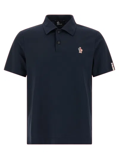 Moncler Grenoble Piqué Polo Shirt In Blue