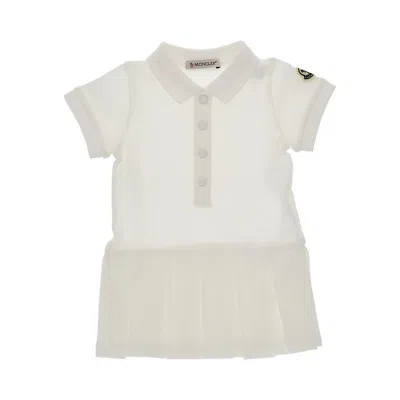 Moncler Piquet Polo Mini Dress Kids In White