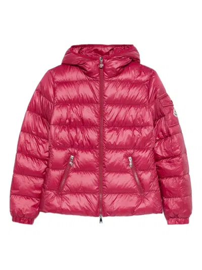 Moncler Short Glesse Down Jacket With Hood In Pink