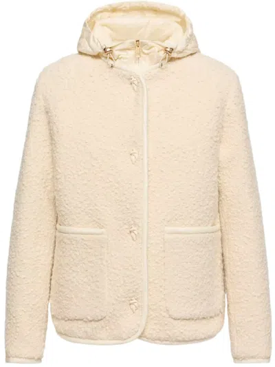Moncler Piumino Corto In Misto Lana E Cotone 3 In 1 Hylesine In Bianco