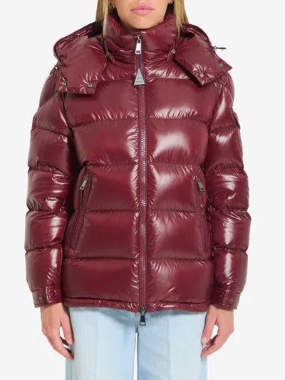 Moncler Maire Short Down Jacket In Burgundy