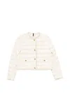 Moncler Fleurs Short Down Jacket In White