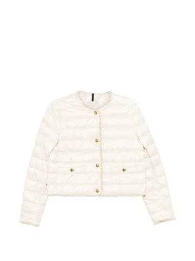 MONCLER Fleurs light beige down jacket MONCLER