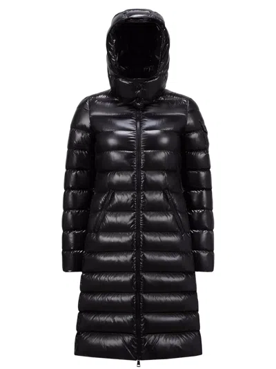 Moncler Moka Hooded Padded Coat In Black