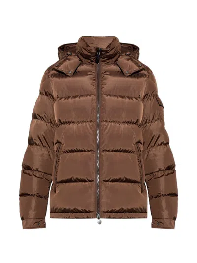 Moncler Piumino Maya Marrone Trapuntato Con Cappuccio E Tasche Interne  In Brown