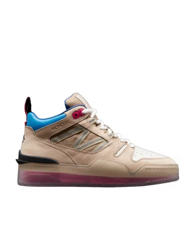 Moncler Pivot High Top Trainers In Nude