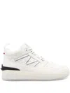 Moncler White Pivot White High-top Sneakers With Reflective Straps In Leather Woman In Beige