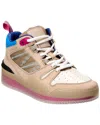 Moncler Men's Pivot Leather High-top Sneakers In Beige
