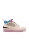 Moncler Pivot Mid Leather And Ripstop-trimmed Suede Sneakers