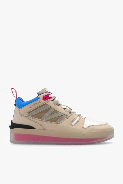 Moncler Pivot Mid Leather And Ripstop-trimmed Suede Sneakers In Multi