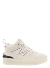 MONCLER MONCLER PIVOT WHITE HIGH-TOP SNEAKERS WITH REFLECTIVE STRAPS IN LEATHER WOMAN