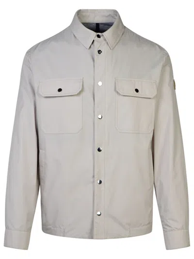 Moncler 'piz' Ivory Polyester Jacket In Gray