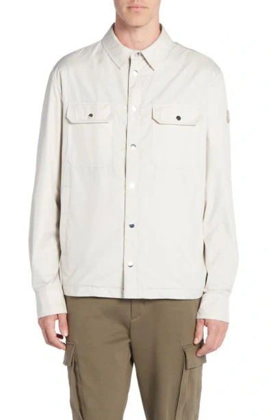 Moncler Men's Piz Snap-front Overshirt In Light Grey