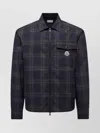 Moncler Plaid Long Sleeve Shirt In Black