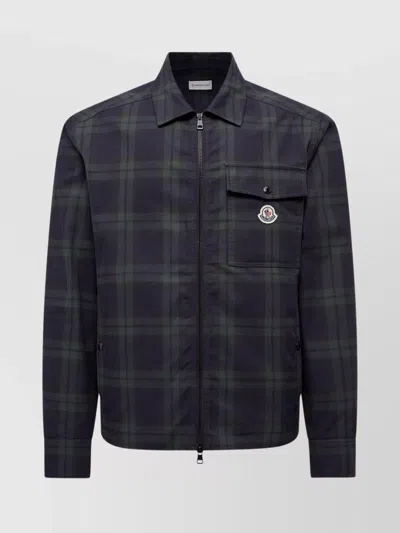 MONCLER PLAID LONG SLEEVE SHIRT