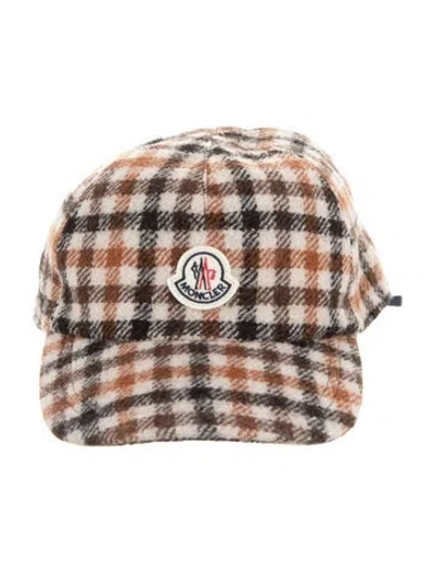 Pre-owned Moncler Plaid Pattern Baseball Cap In Neutral