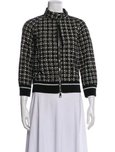 Pre-owned Moncler Plaid Print Bomber Jacket In Neutral