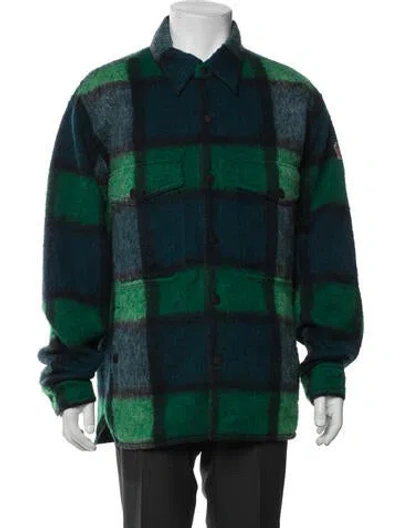 Pre-owned Moncler Plaid Print Jacket In Green