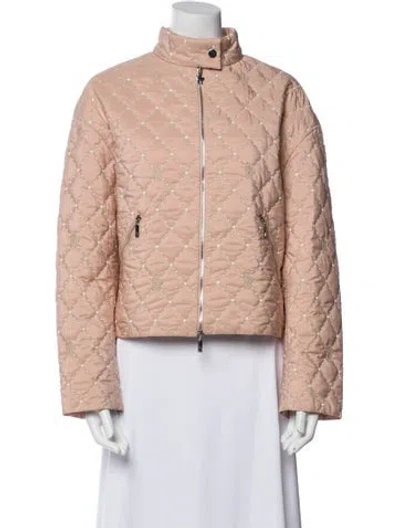 Pre-owned Moncler Plaid Print Jacket In Pink
