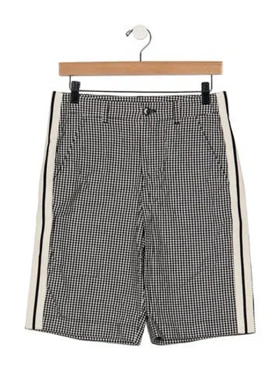Pre-owned Moncler Kids' Plaid Print Knee-length Shorts In Grey