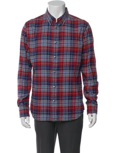 Pre-owned Moncler Plaid Print Long Sleeve Shirt In Multi