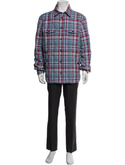 Pre-owned Moncler Plaid Print Trucker Jacket In Multi